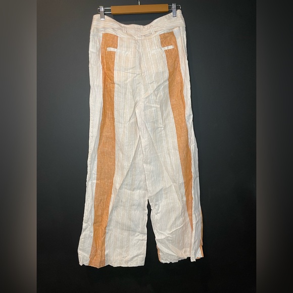 NWOT ett : twa Anthropologie Striped Linen Wide Leg Pants - Size 8 - Picture 10 of 17